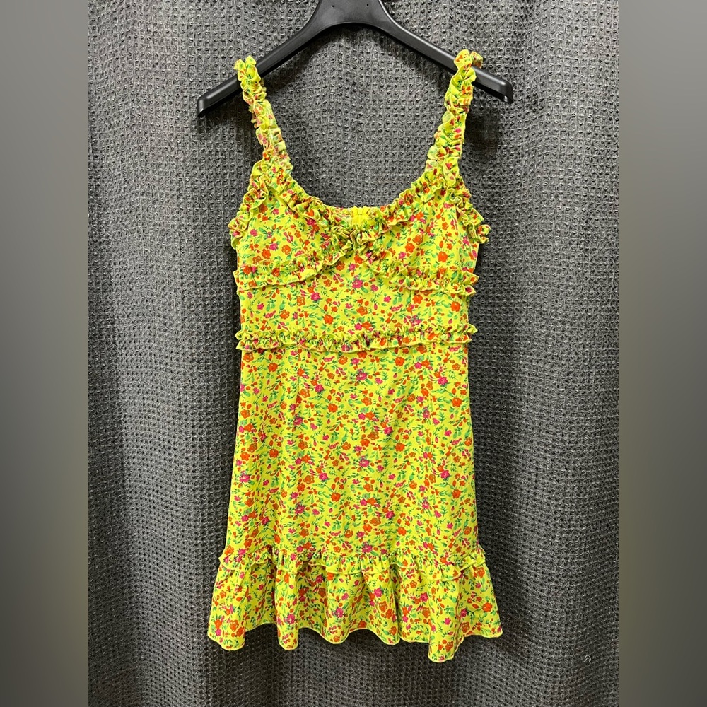 BOOHOO DITSY FLORAL RUFFLE STRAPPY SWING DRESS Size 12
